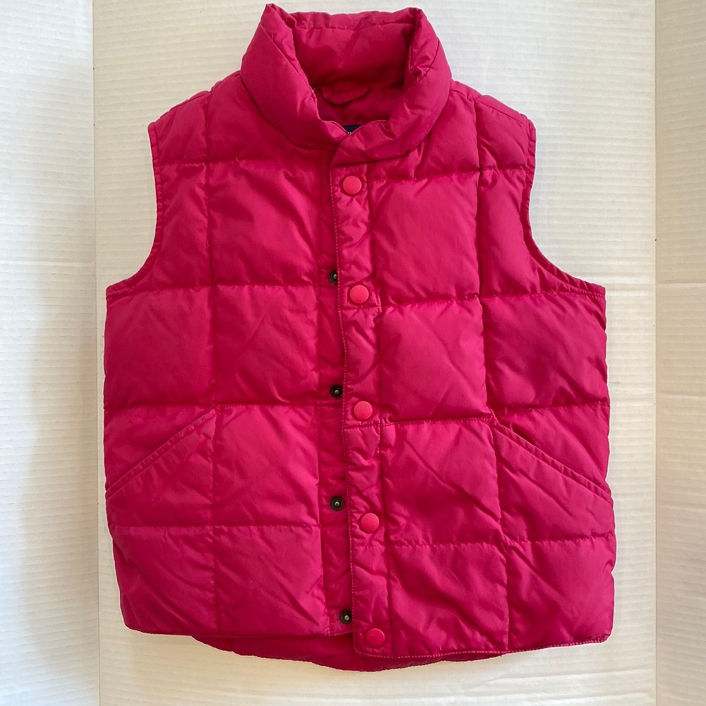 LANDS END magenta goosedown puffer vest